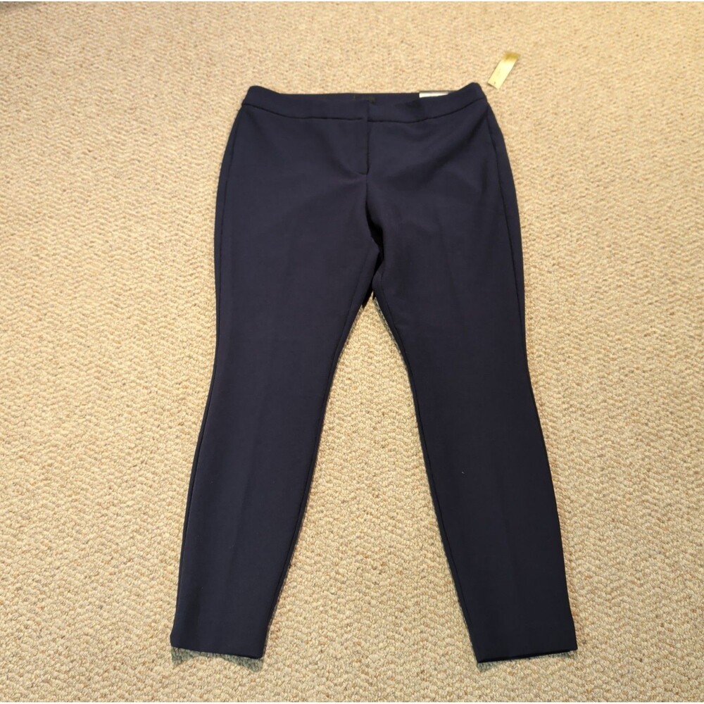 Worthington Slim Leg Luxe Stretch Trousers Pants Womens 10S Navy Office Career